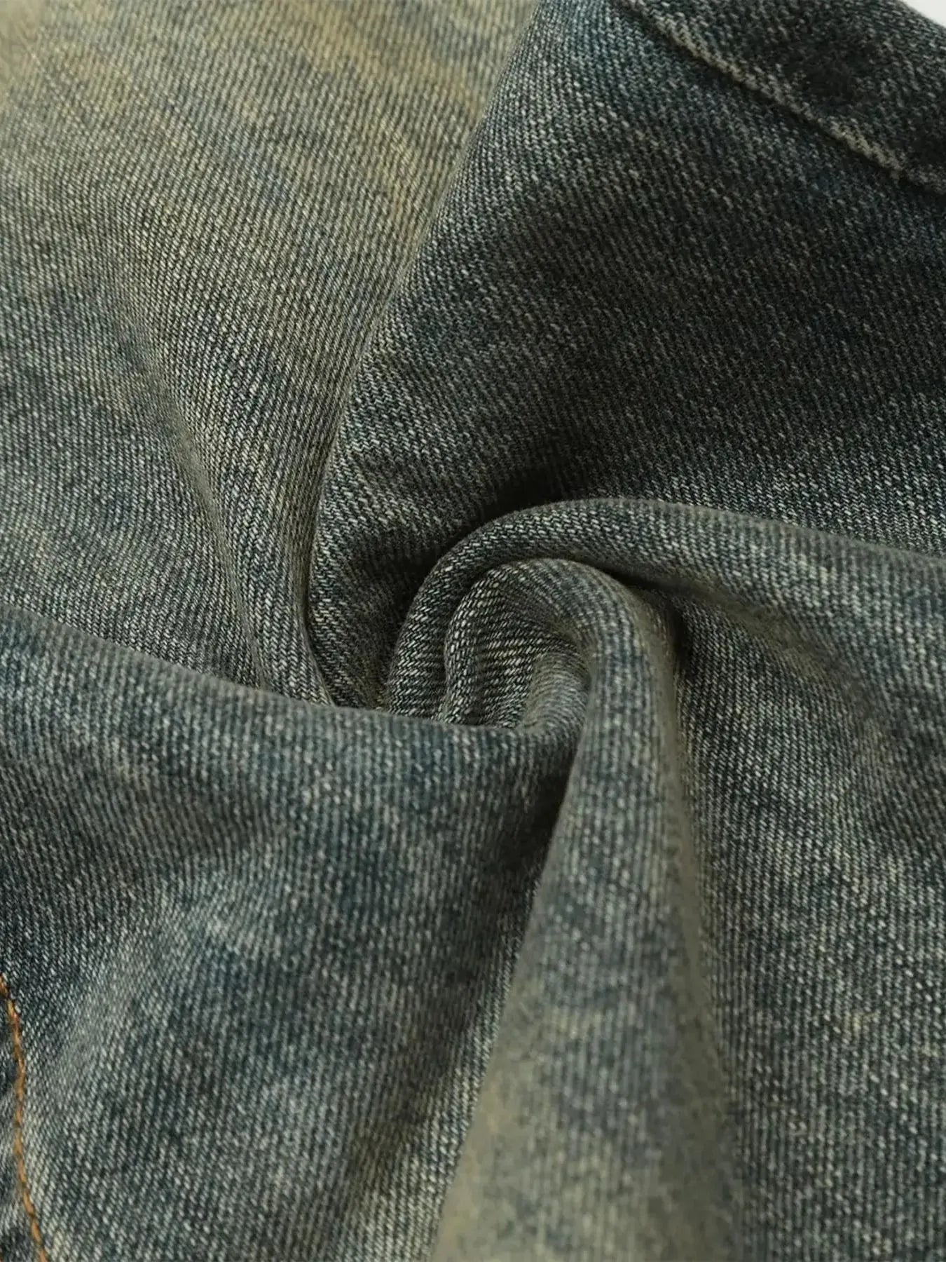 Image of Men's Distressed Washed Straight Jeans | Queeble.shop