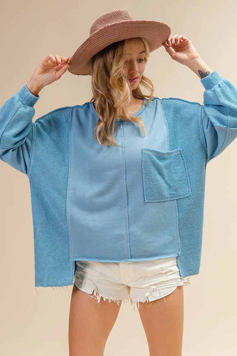 Image of BiBi Oversized Pocket Front Sweatshirt | Queeble.shop