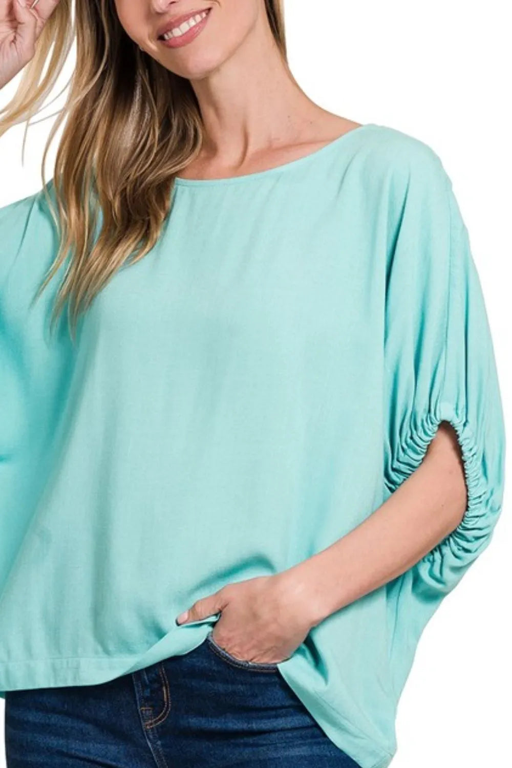 Image of Zenana Woven Oversized Boxy Top | Queeble.shop