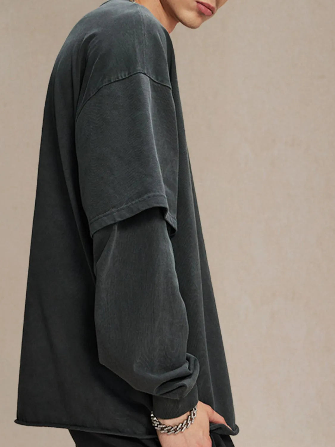 Image of Men's Round Neck Long Sleeve T-Shirt | Queeble.shop