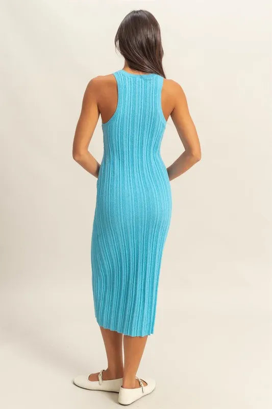 Image of HYFVE Round Neck Bodycon Ribbed Knit Dress | Queeble.shop