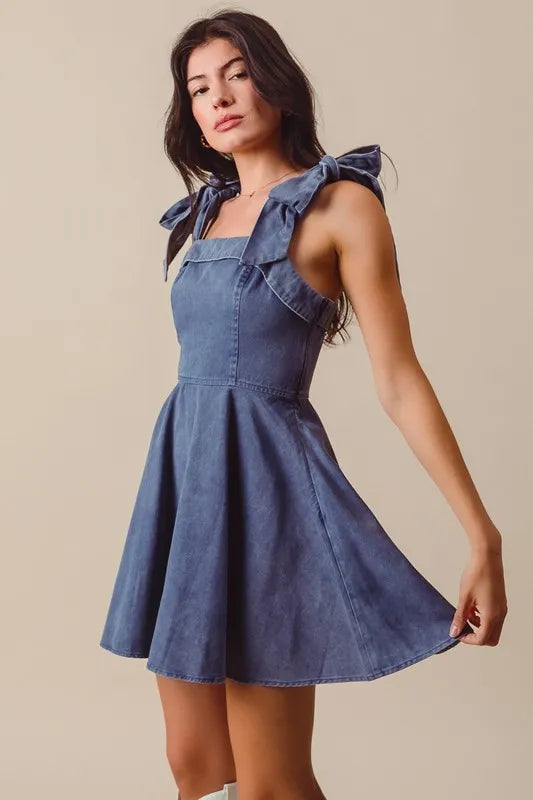 Image of SO ME Fit and Flare Washed Gameday Dress | Queeble.shop