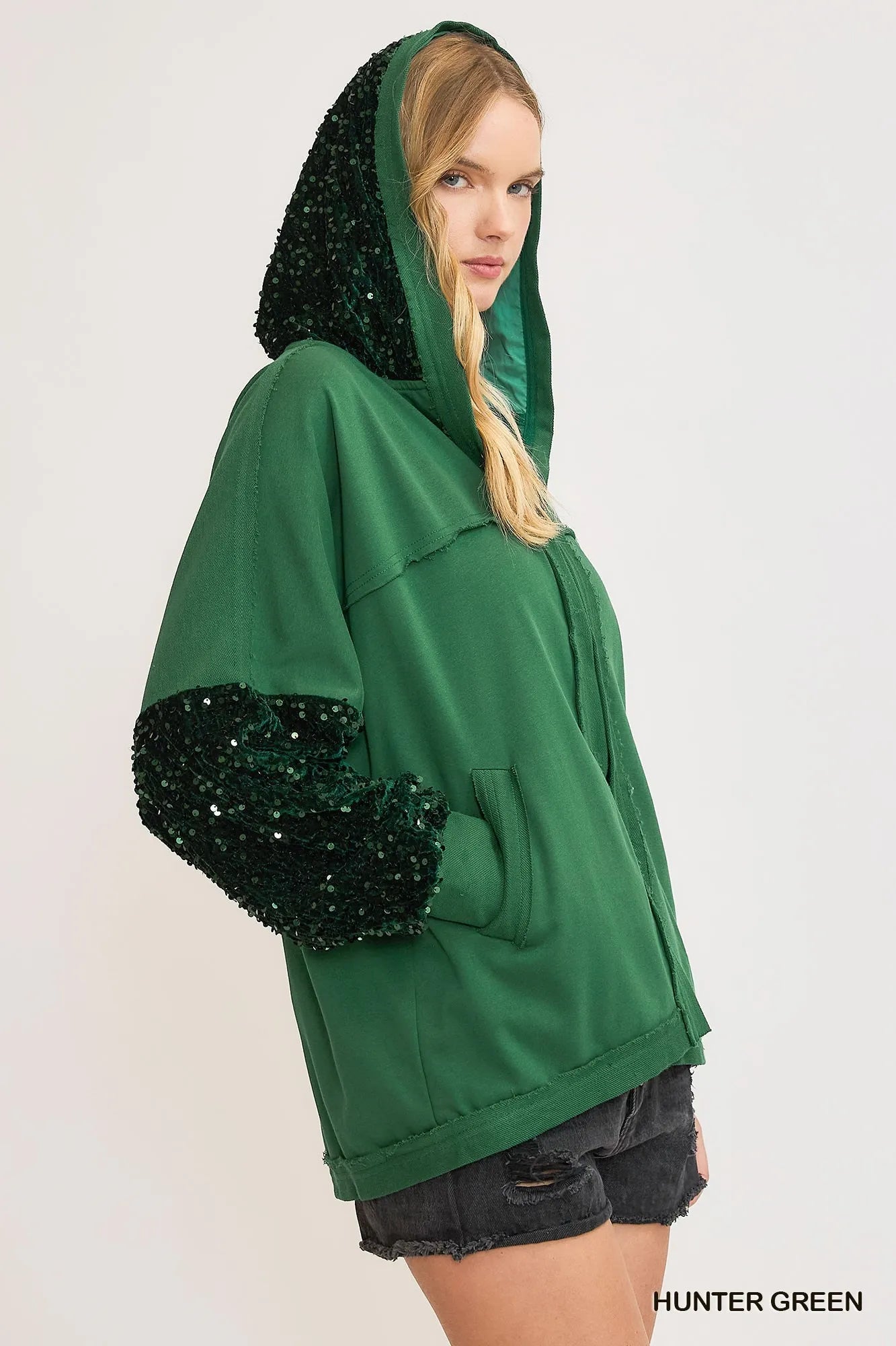 Image of Umgee Sequined French Terry Jacket | Queeble.shop