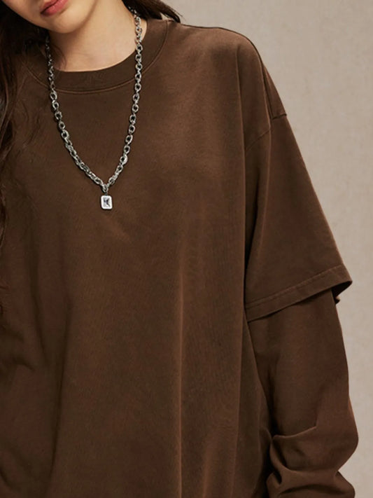 Image of Men's Round Neck Long Sleeve T-Shirt | Queeble.shop