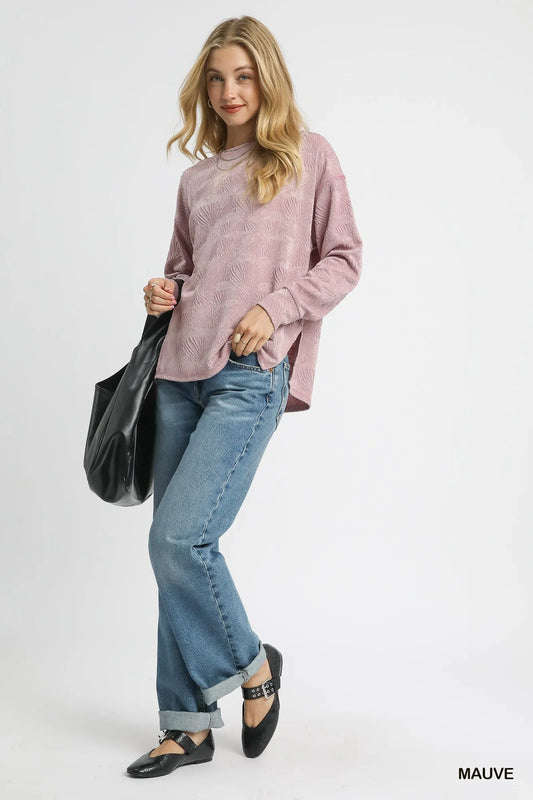 Image of Umgee Textured Knit Long Sleeve Top | Queeble.shop