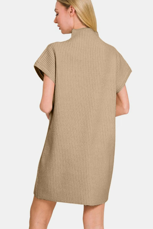 Image of Zenana Short Sleeve Sweater Mini Dress | Queeble.shop