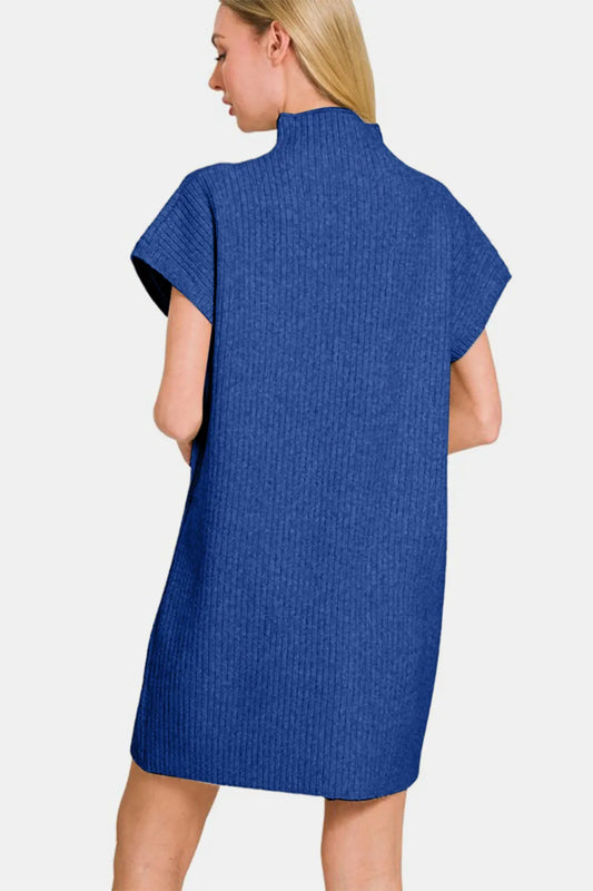 Image of Zenana Short Sleeve Sweater Mini Dress | Queeble.shop