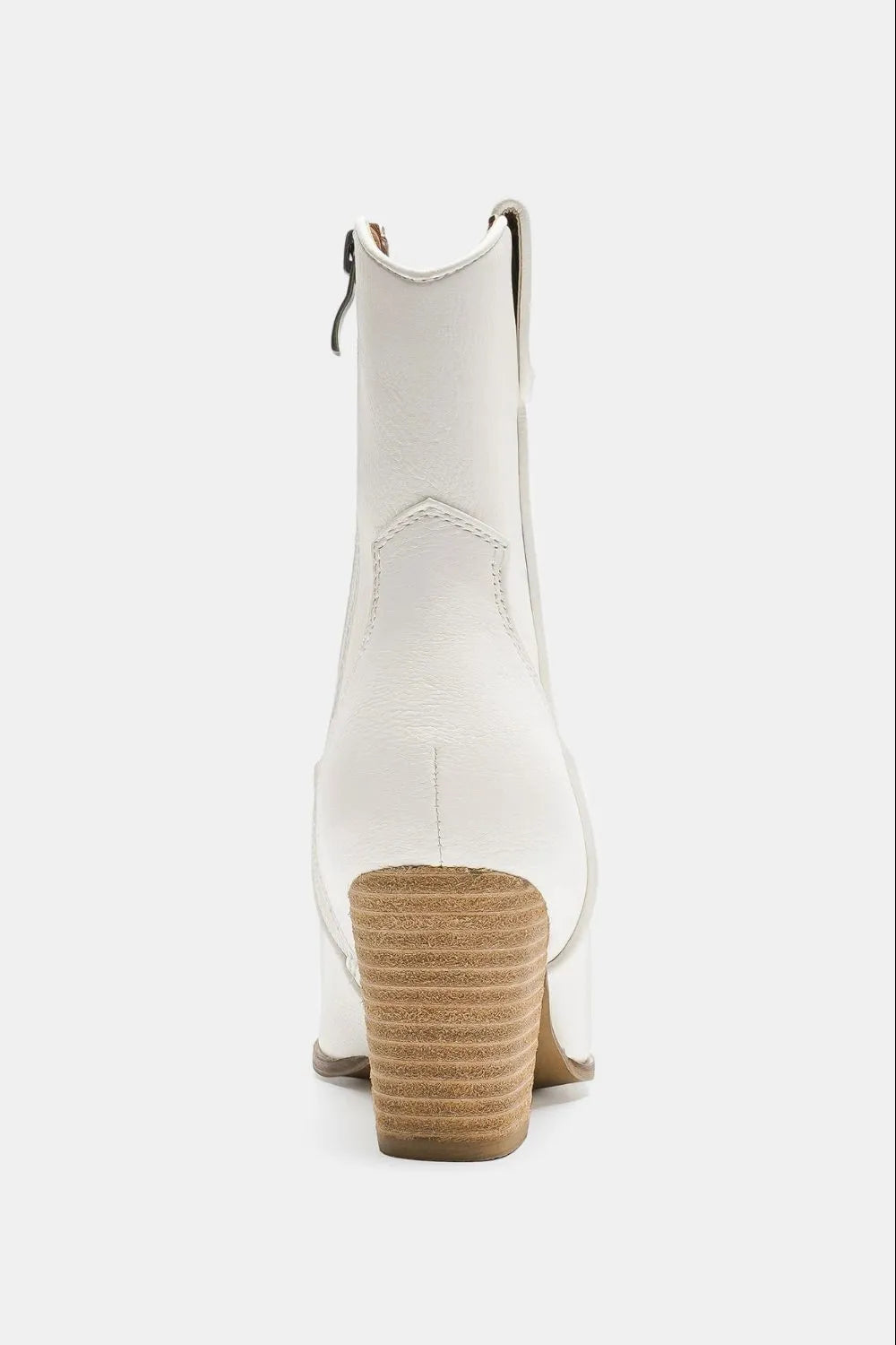 Image of Beast Fashion Faux Leather Block Heel Boots with Side Zippers | Queeble.shop