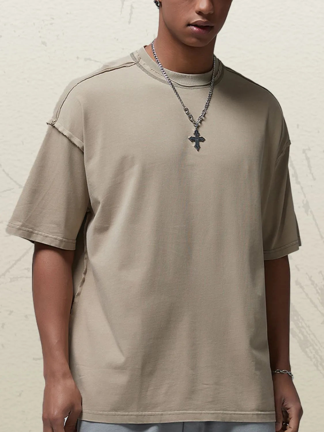 Image of Men's Round Neck Short Sleeve T-Shirt | Queeble.shop