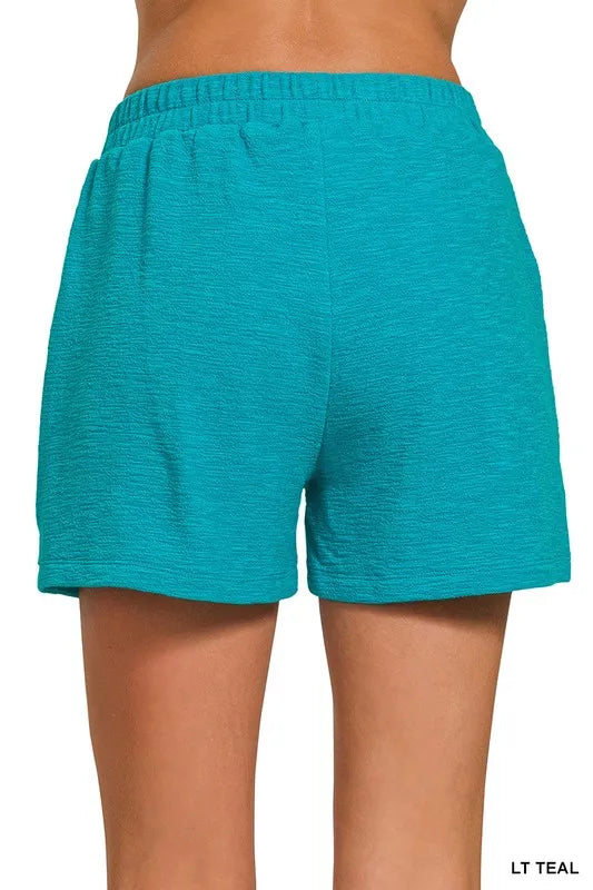 Image of Zenana Cotton Slub Shorts | Queeble.shop