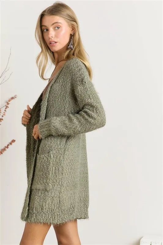 Image of ADORA Comfy Fuzzy Sweater Cardigan | Queeble.shop