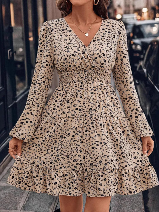 Image of Long Sleeve Surplice A-Line Dress | Queeble.shop