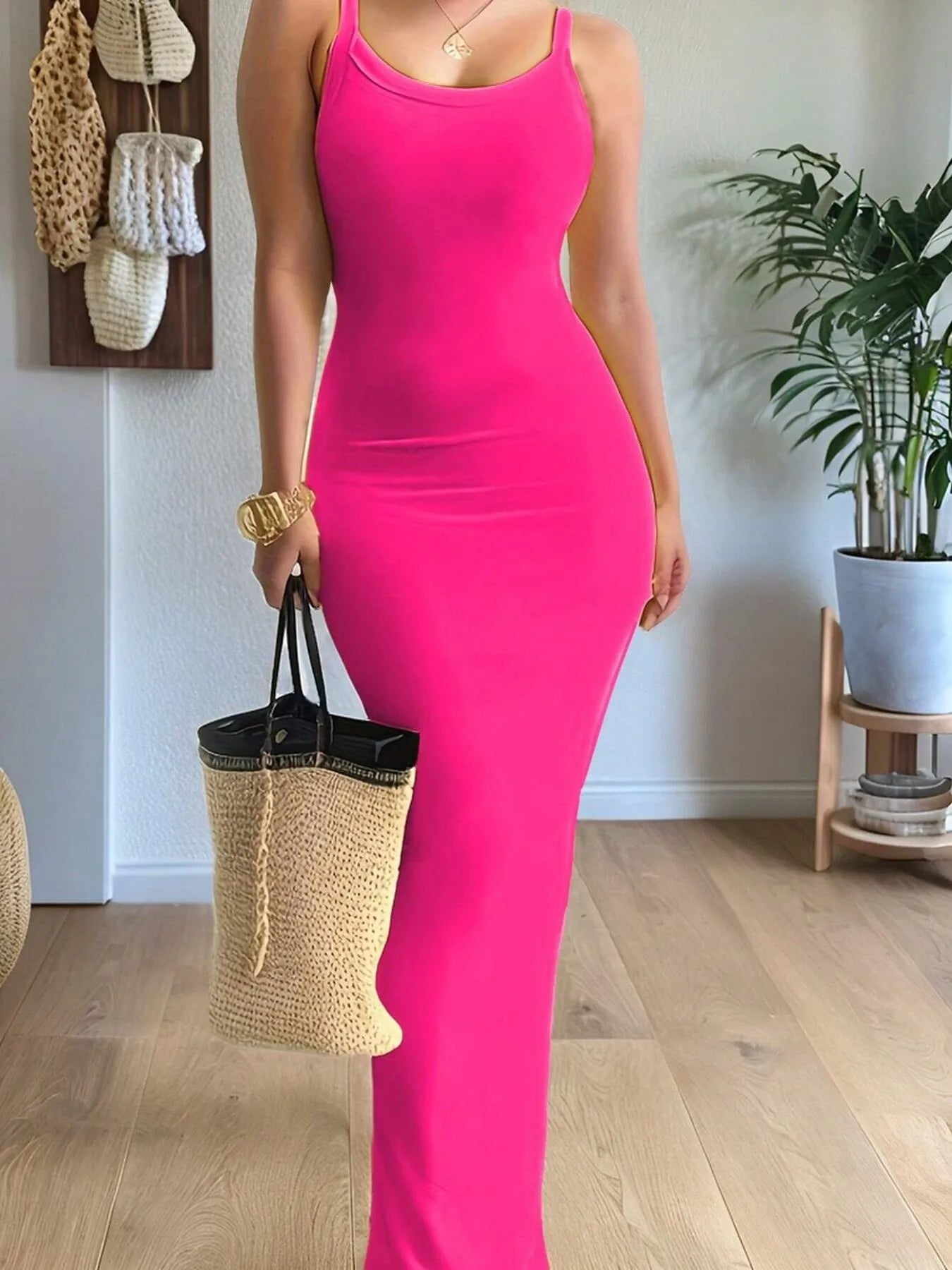 Image of Scoop Neck Maxi Cami Dress | Queeble.shop