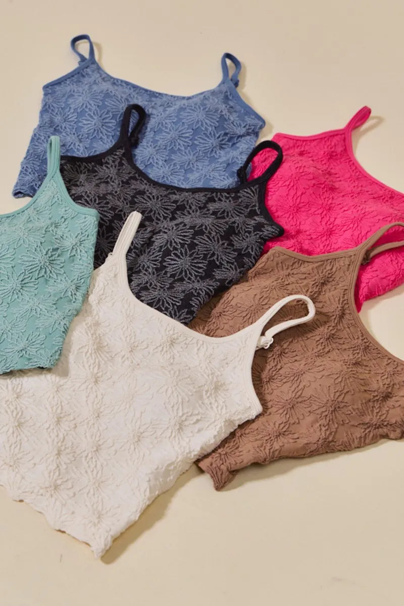 Image of SO ME Two Tone Floral Seamless Tank Top | Queeble.shop