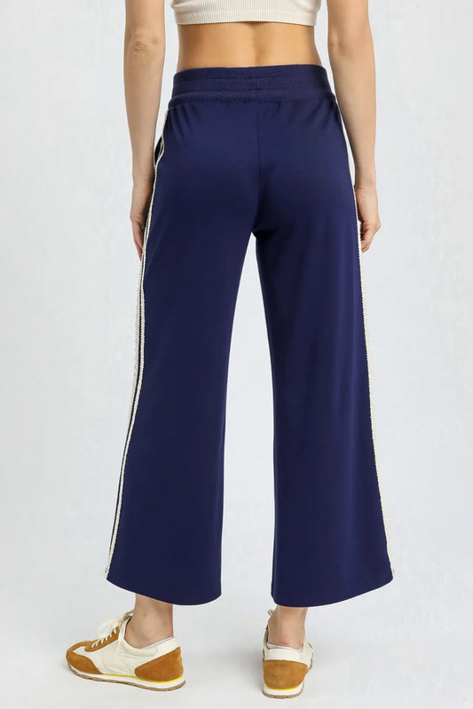 Image of Umgee Wide-Leg Pants with Lace Trim | Queeble.shop
