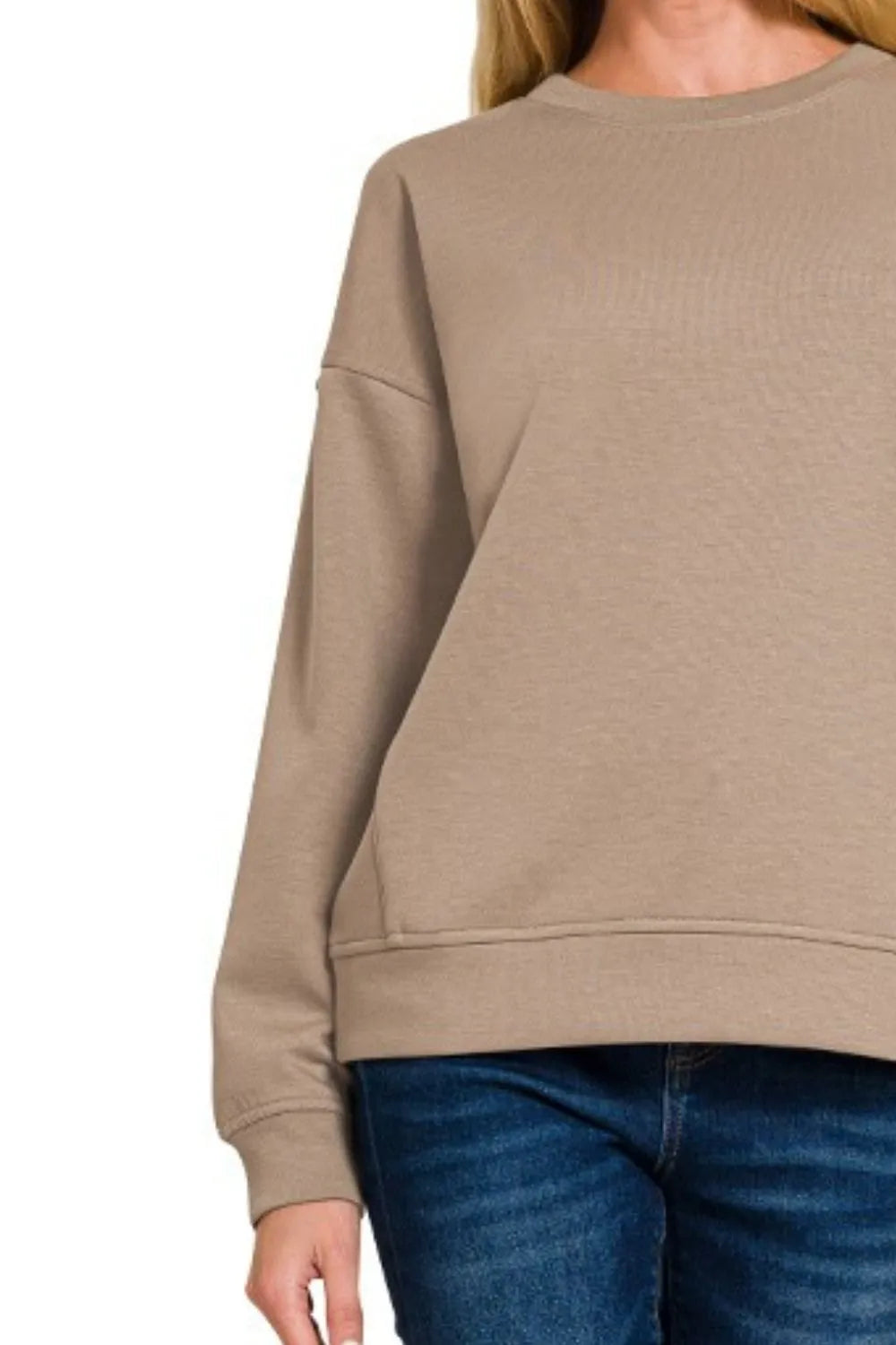 Image of Zenana Scuba Round-neck Sweatshirts | Queeble.shop