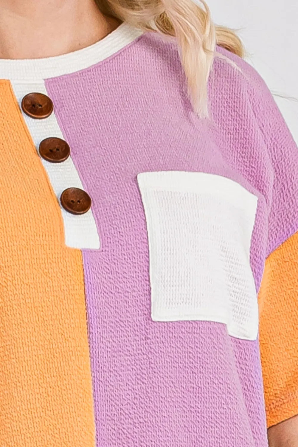 Image of Celeste Full Size Color Block Short Sleeve T-Shirt | Queeble.shop