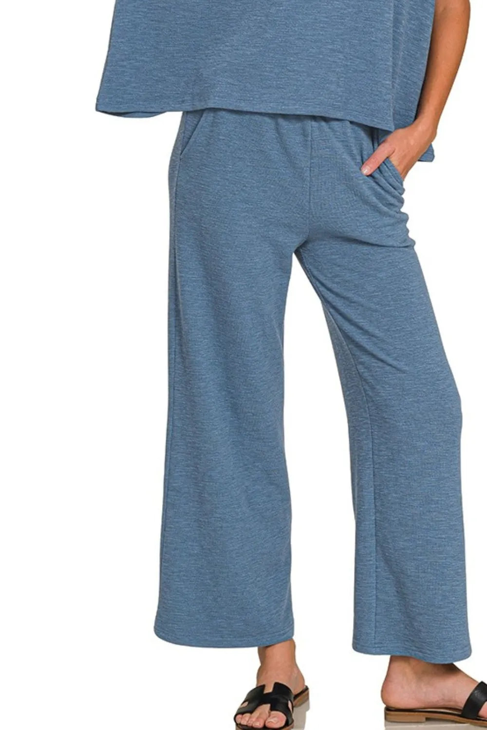 Image of Zenana Cotton Slub Top & Pants Set | Queeble.shop