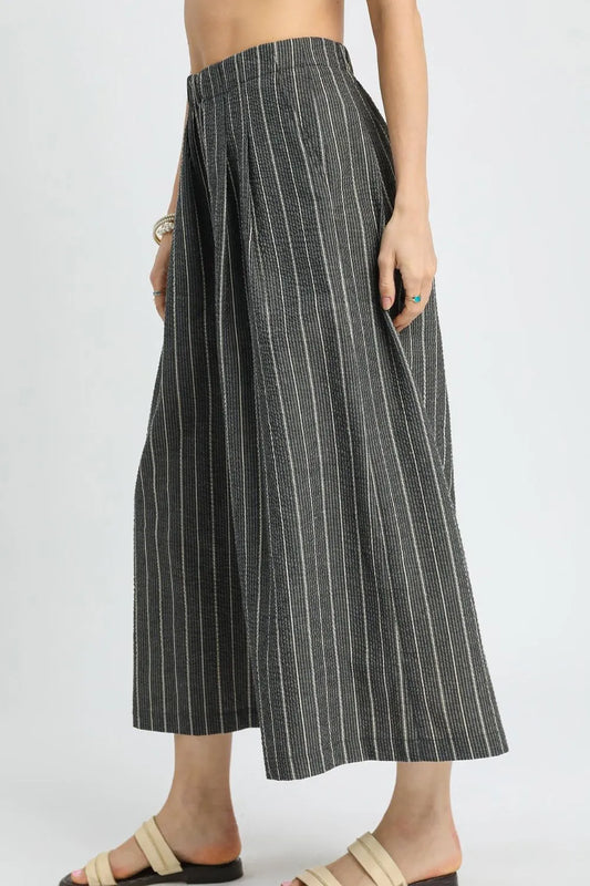 Image of Umgee Pinstripe Crop Palazzo Pants | Queeble.shop