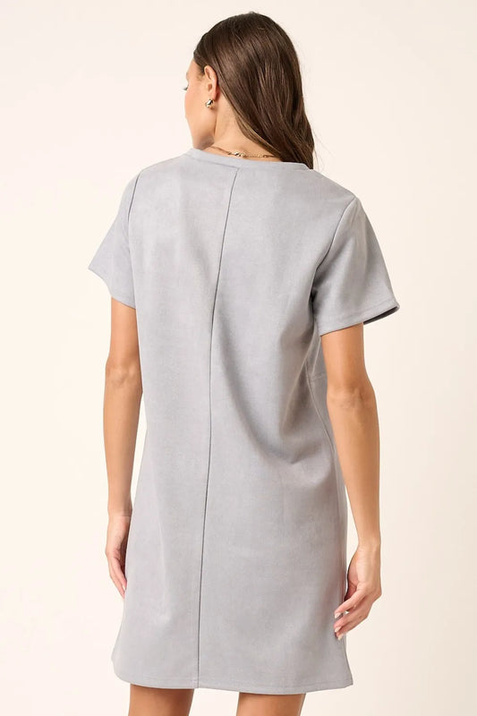 Image of Mittoshop Suede Short Sleeve Mini Dress | Queeble.shop
