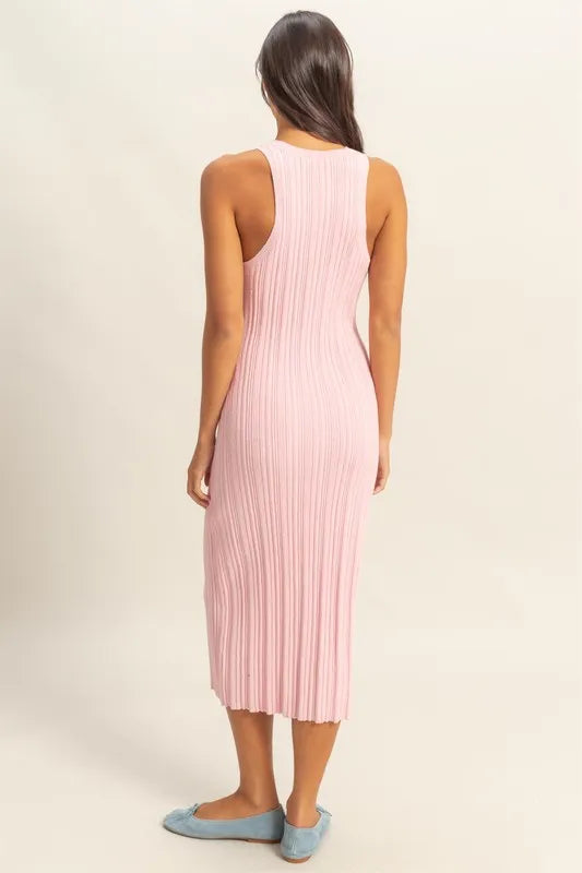 Image of HYFVE Round Neck Bodycon Ribbed Knit Dress | Queeble.shop