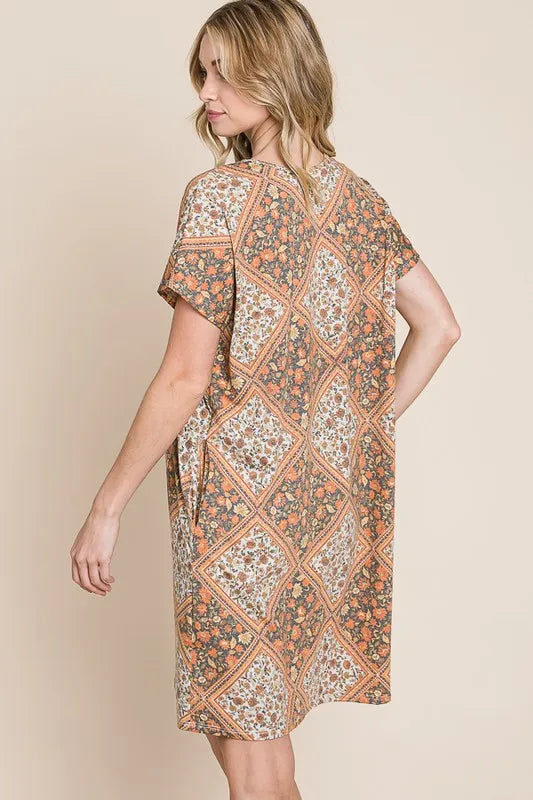 Image of BOMBOM Multicolored Leaves Jacquard Dress | Queeble.shop