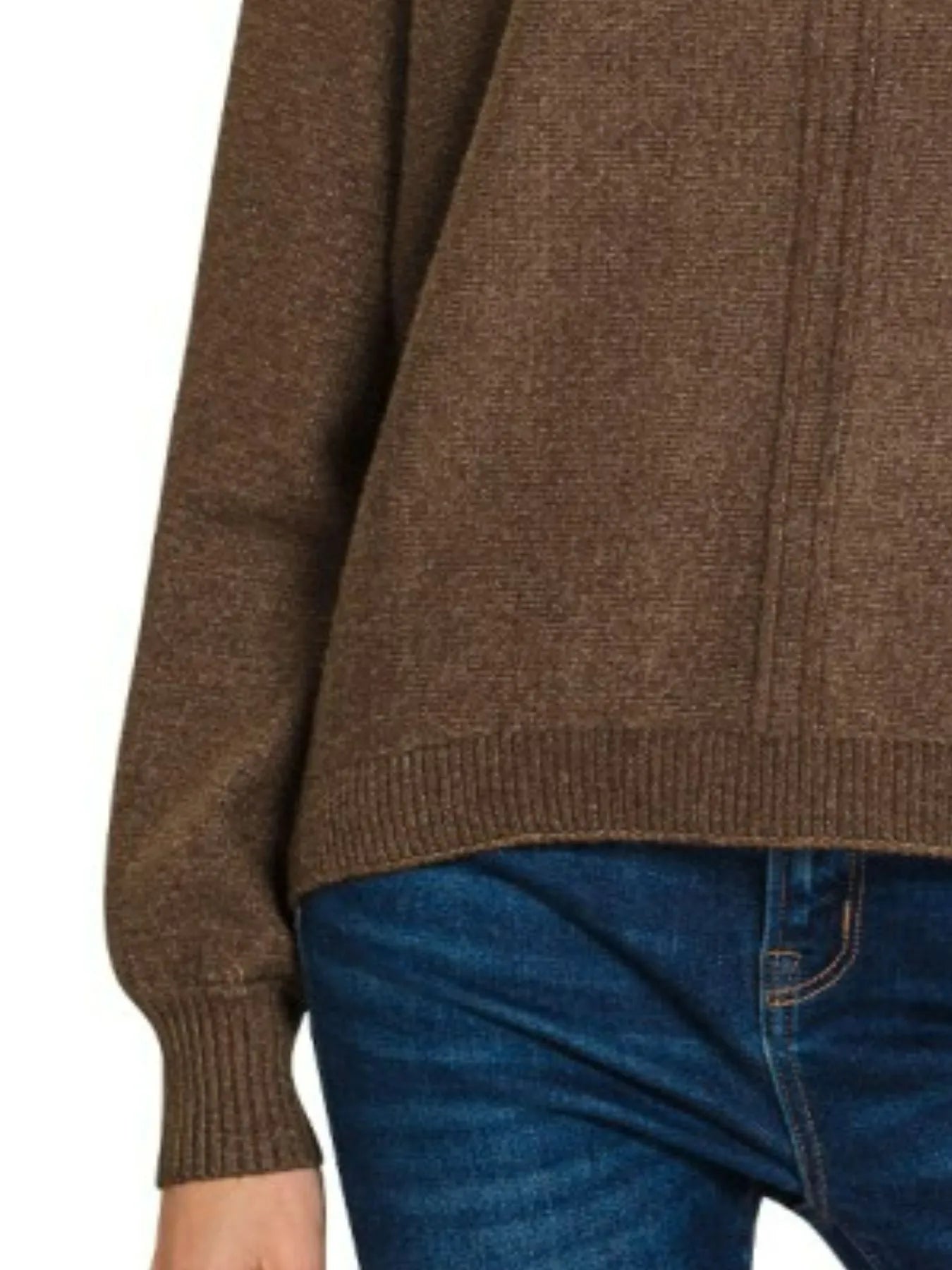 Image of Zenana Viscose Front Seam Round-Neck Sweater | Queeble.shop