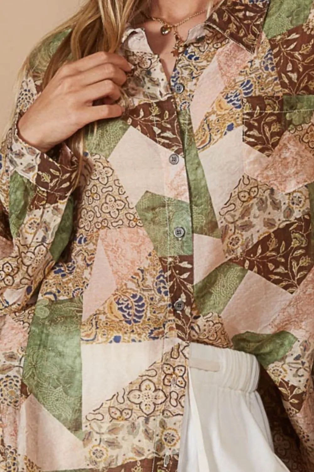 Image of POL Button-Down Long Sleeve Printed Shirt | Queeble.shop