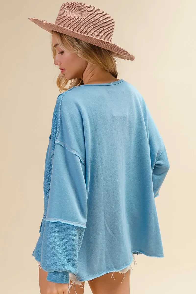 Image of BiBi Oversized Pocket Front Sweatshirt | Queeble.shop