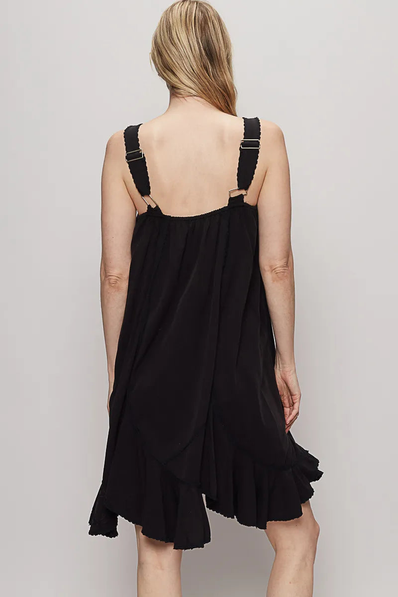 Image of POL Ruffle Hem Sleeveless Mini Dress | Queeble.shop