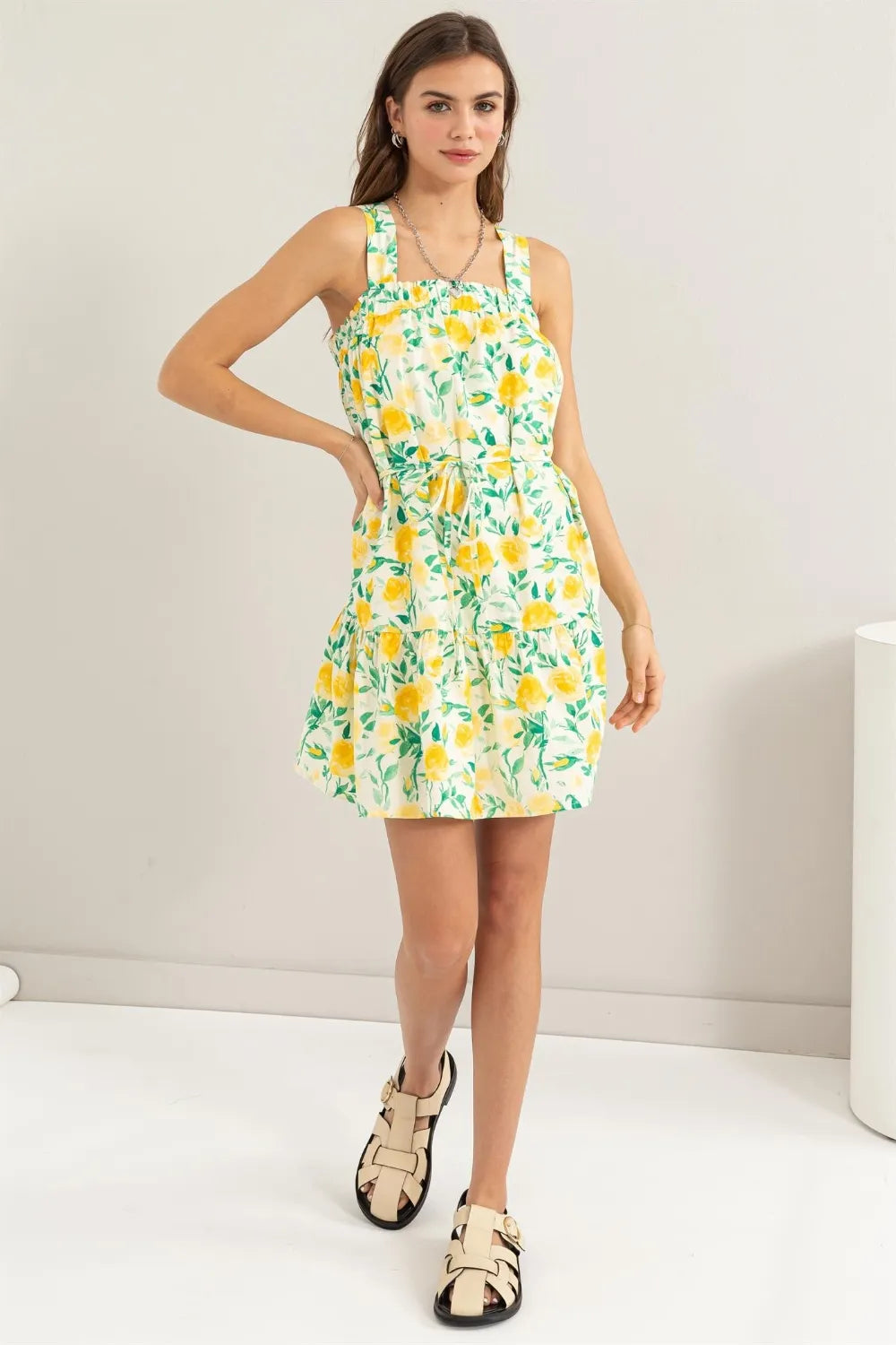 Image of HYFVE Floral Tie Shoulder Mini Dress | Queeble.shop
