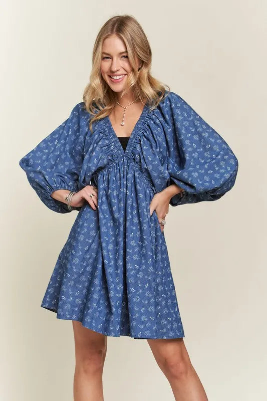 Image of ADORA Batwing Sleeves Floral Dress | Queeble.shop