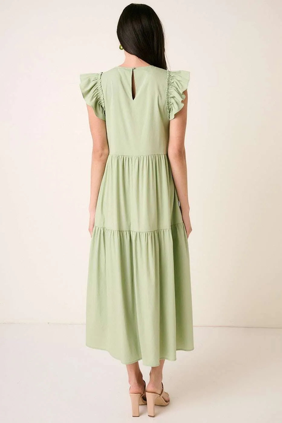 Image of Mittoshop Ruffle Short Sleeve Tiered Maxi Dress | Queeble.shop