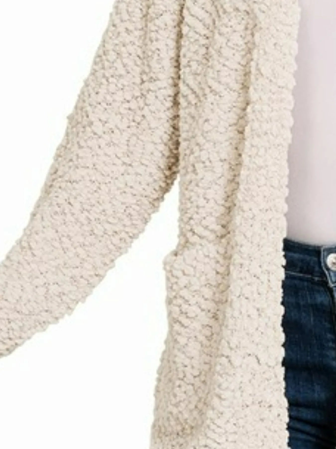 Image of Zenana Long Sleeve Popcorn Sweater Cardigan with Pockets | Queeble.shop