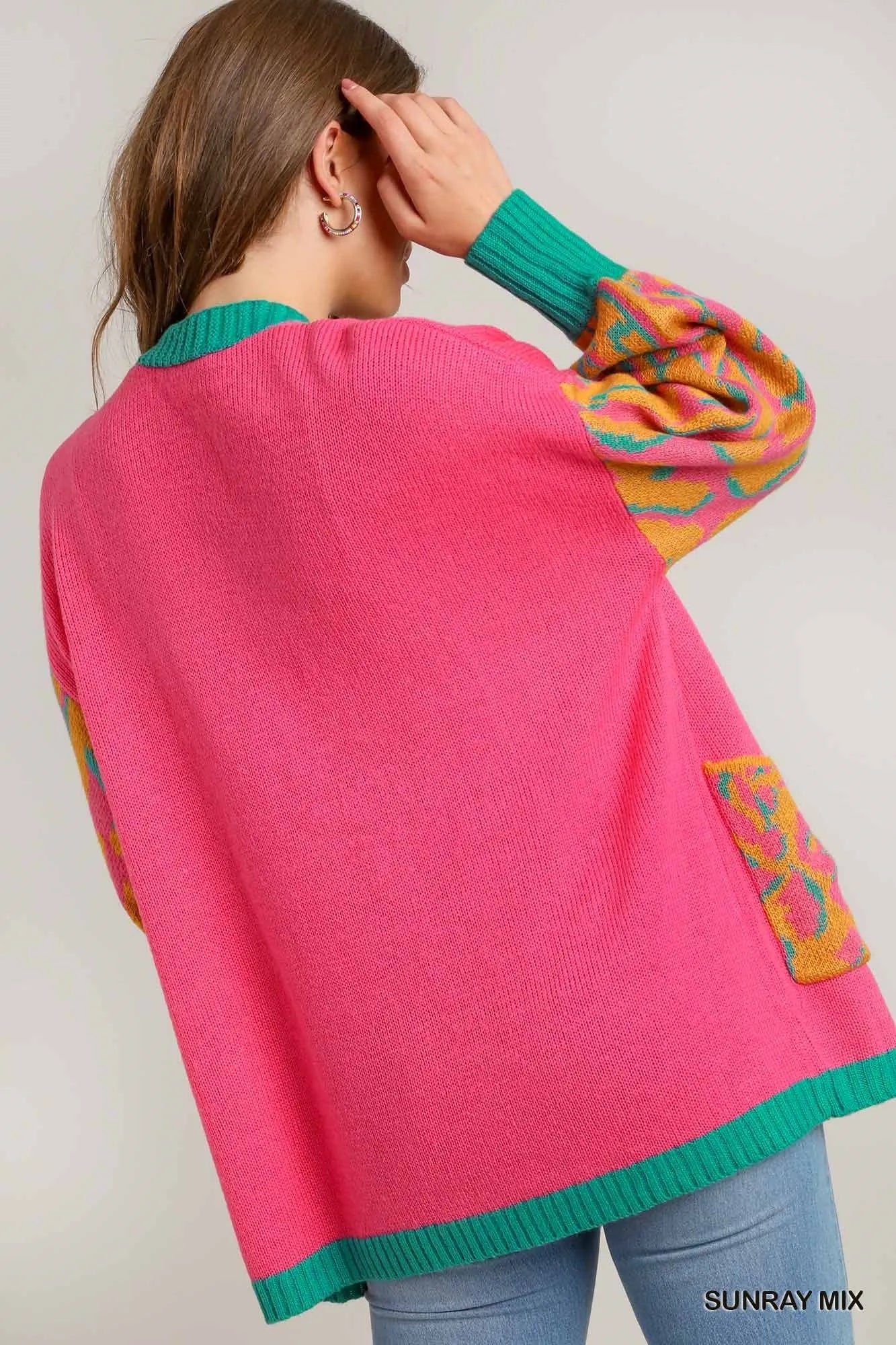 Image of Umgee Animal Print Open Front Sweater Cardigan | Queeble.shop