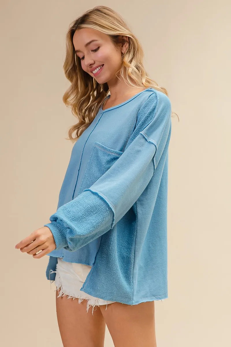 Image of BiBi Oversized Pocket Front Sweatshirt | Queeble.shop
