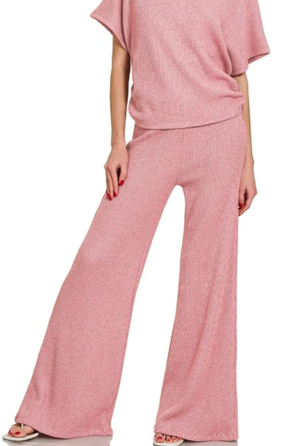 Image of Zenana Sweater Mock Neck Top & Long Pants Set | Queeble.shop