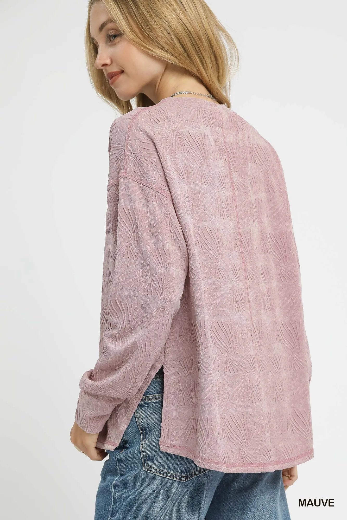 Image of Umgee Textured Knit Long Sleeve Top | Queeble.shop