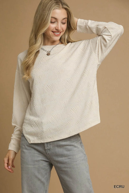 Image of Umgee Textured Knit Long Sleeve Top | Queeble.shop