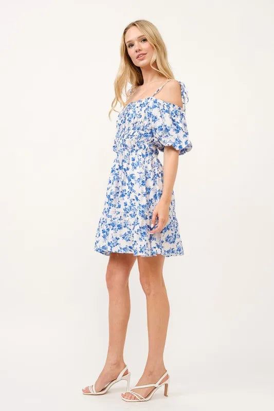 Image of And The Why Off Shoulder Bubble Sleeve Dress | Queeble.shop