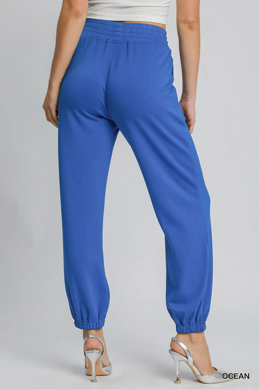 Image of Umgee Drawstring Jogger Pants with Front Seam Detail | Queeble.shop