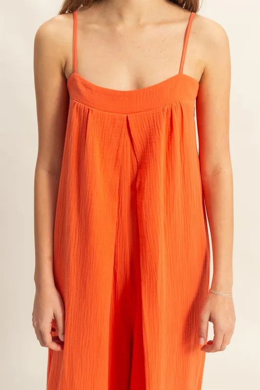 Image of HYFVE Double Gauze Super Flowy Cami Jumpsuit | Queeble.shop