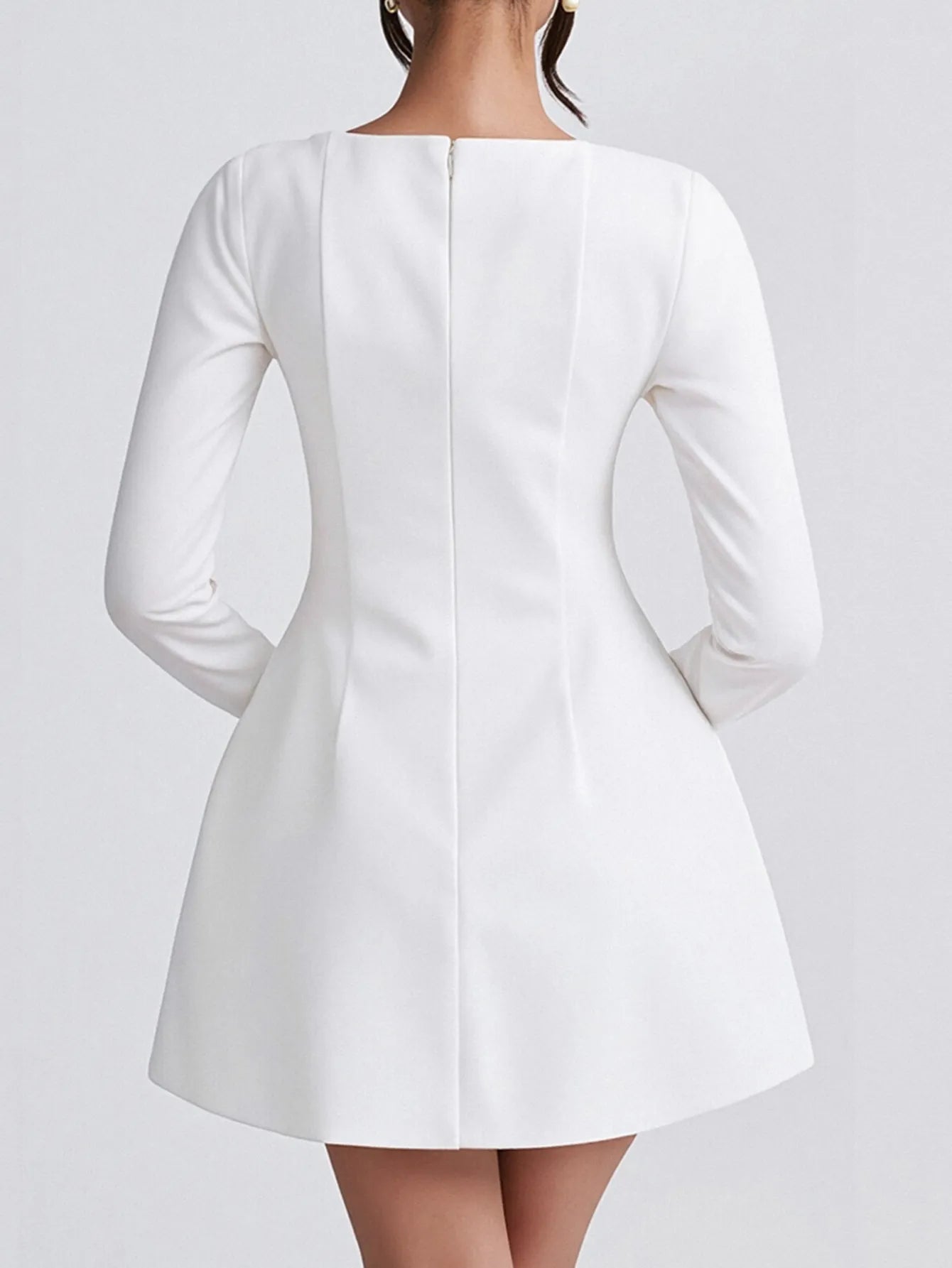 Image of Square Neck Long Sleeve Mini Dress | Queeble.shop