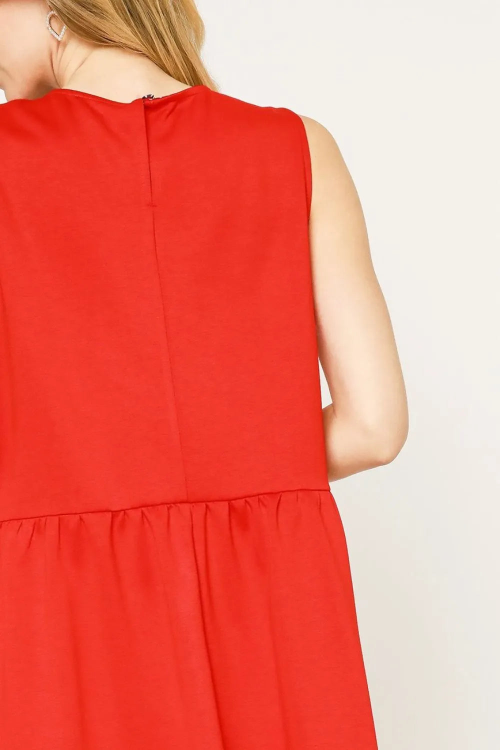 Image of Umgee Round Neck Sleeveless Tank Dress with Pockets | Queeble.shop