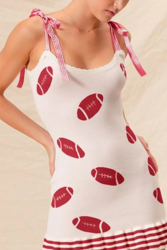 Image of SO ME Gameday Football Knitted Mini Dress | Queeble.shop