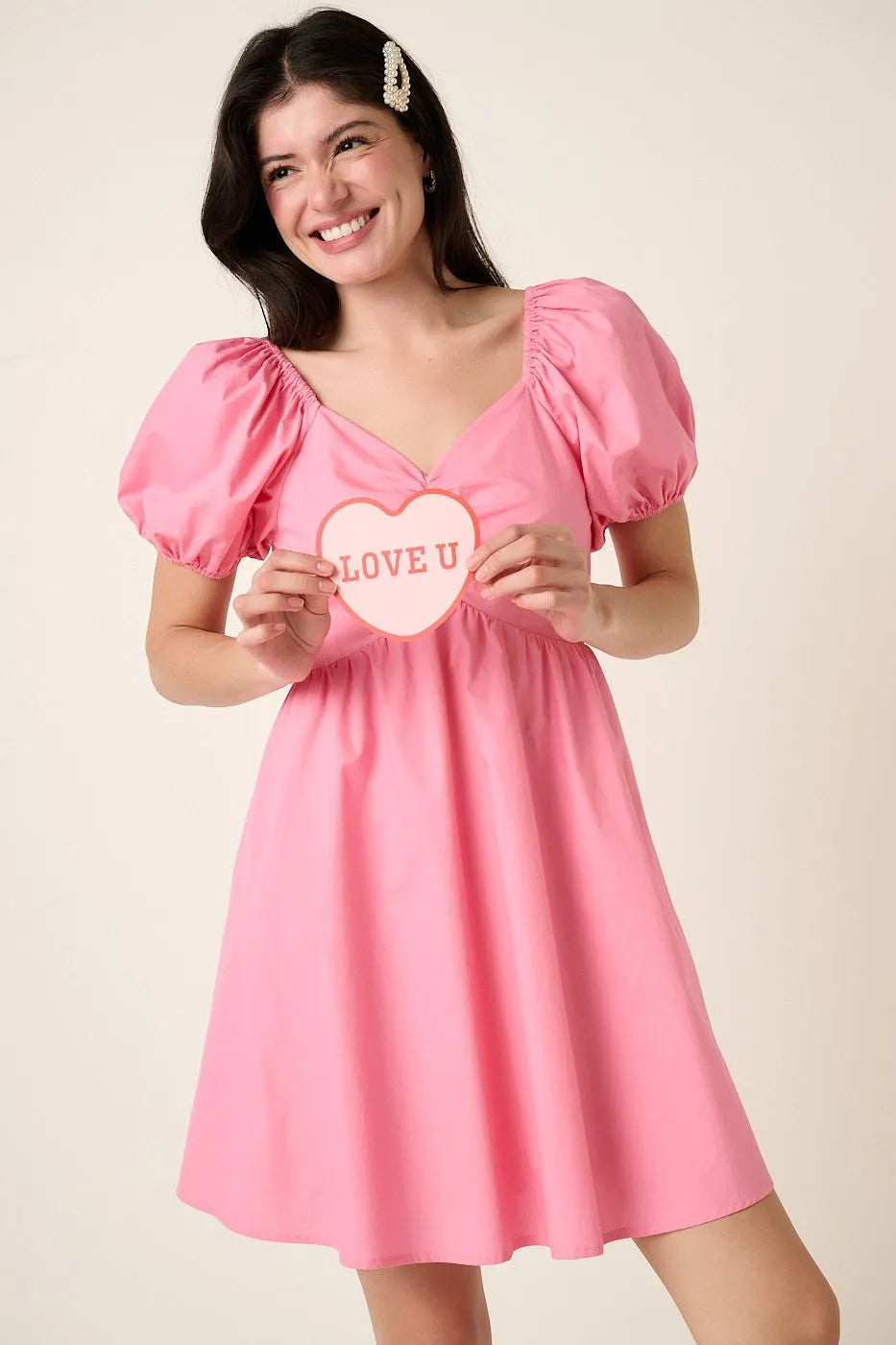 Image of Mittoshop Sweetheart Puff Sleeve Smocked Mini Dress | Queeble.shop