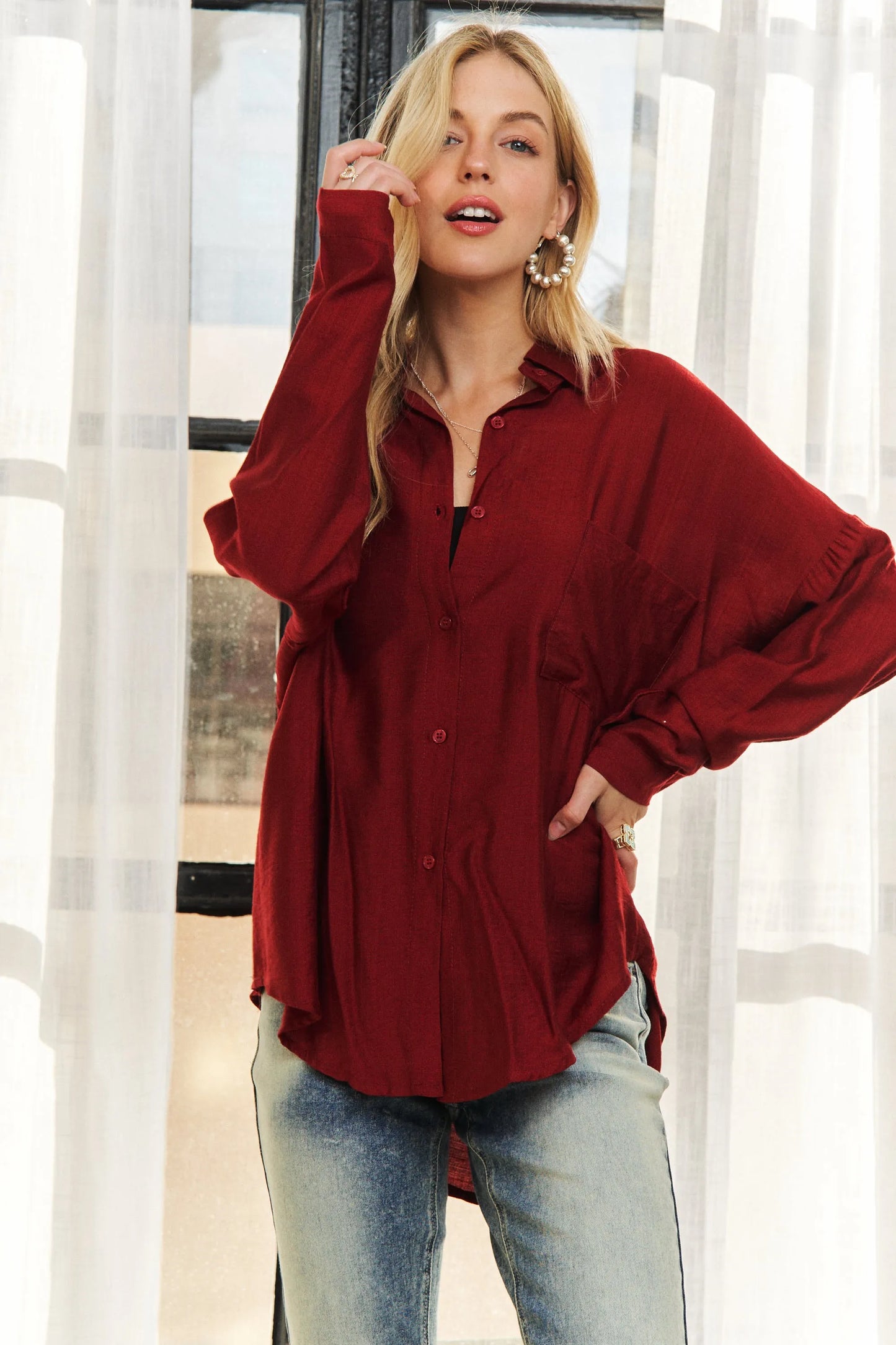 Image of ADORA Button Down Linen Shirt | Queeble.shop