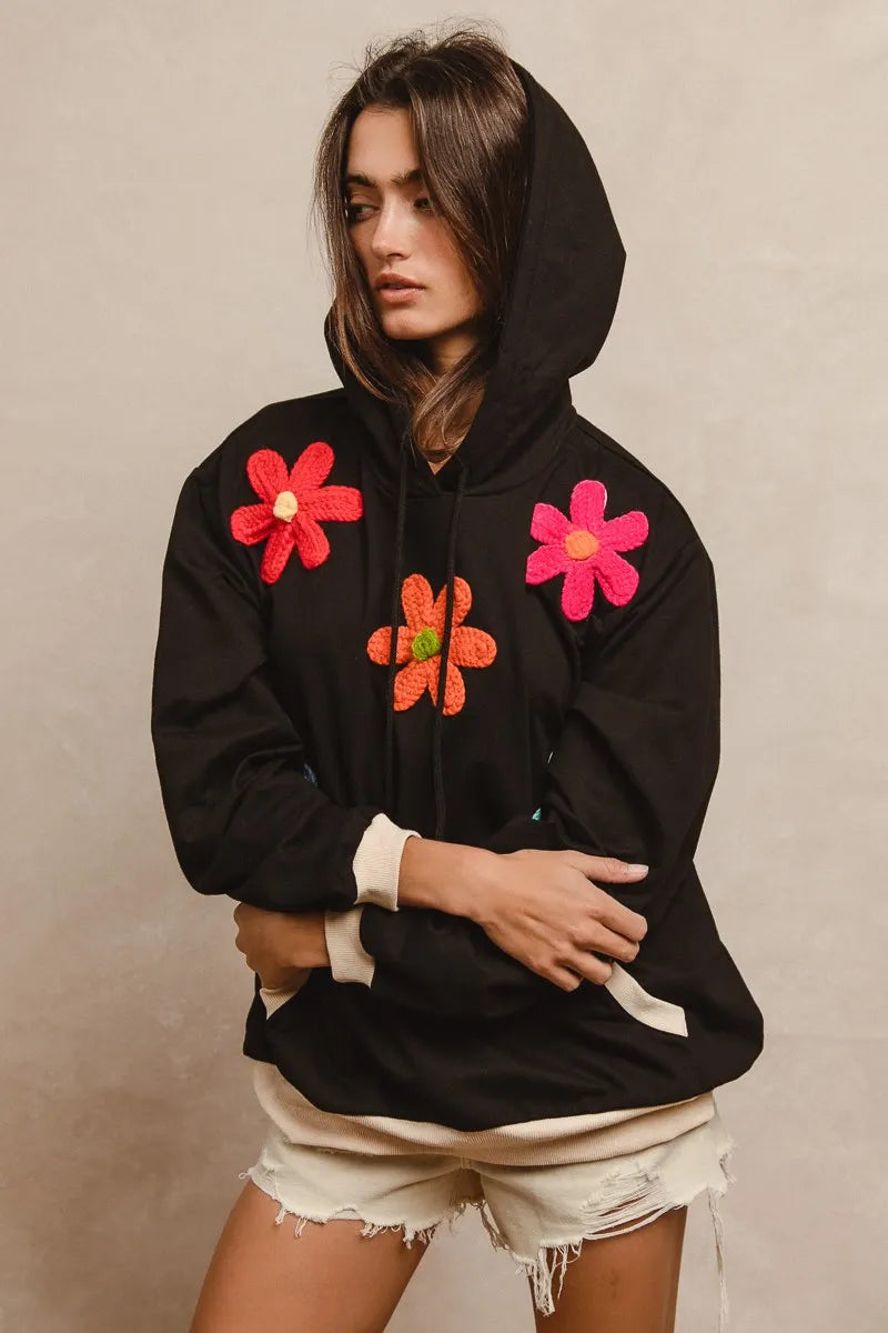 Image of BiBi Patched Hoodie Top | Queeble.shop
