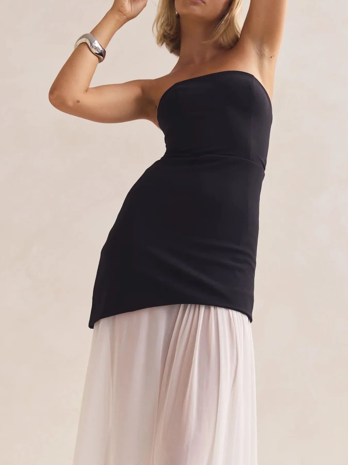 Image of Layered Slit Tube Maxi Dress | Queeble.shop