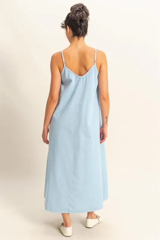 Image of HYFVE Dyed V-Neck Loose Dress | Queeble.shop